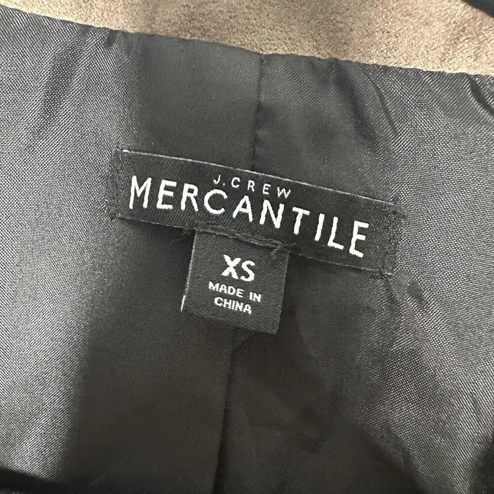 J. Crew Mercantile Women’s Faux Suede Zip Up Moto Jacket Cropped Size XS - Picture 4 of 5
